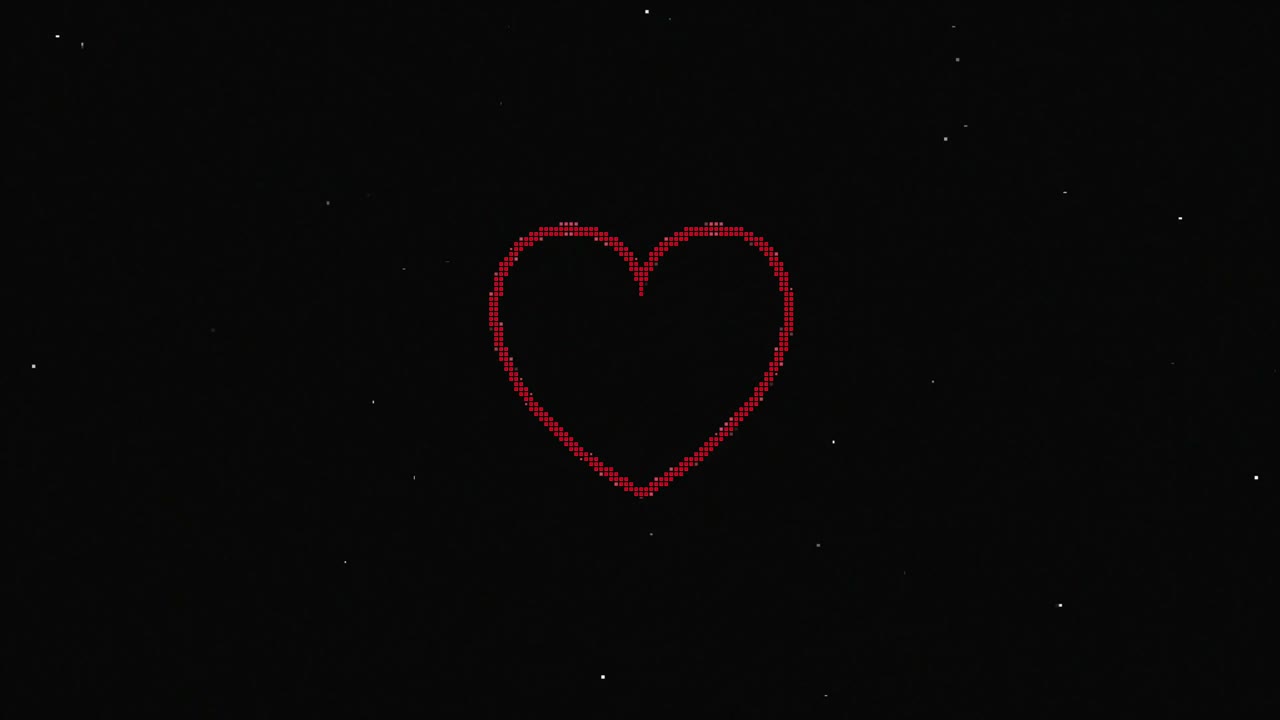 픽셀 심장 hud 디지털 오래된 tv 스크린에 홀로그램 상징 무결 루프 고장 애니메이션, 심장, 역동적인 레트로 및 즐거운, 다채롭고 빈티지 비디오 영상.