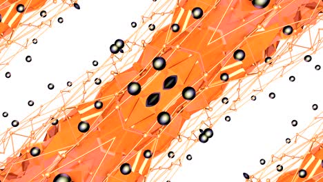 abstracto simple fondo 3d en color gradiente naranja, estilo low poly como fondo geométrico moderno o entorno matemático con efecto caleidoscópico. 4k uhd o fullhd bucle sin costuras.v28