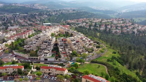 aerial view of a residential neighborhood on a hillside