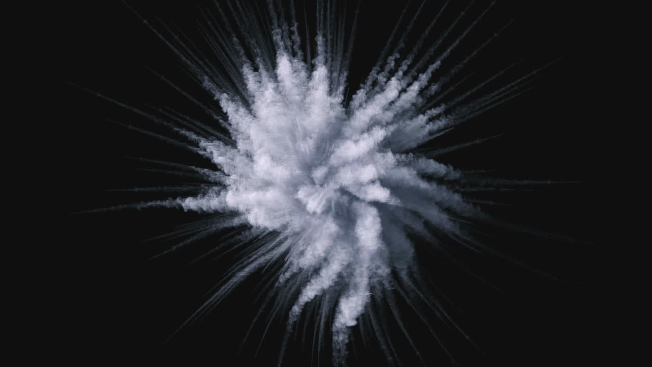 파우더의 단색 폭발의 애니메이션.