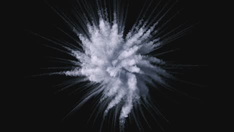animation of a monochrome explosion of a powder.