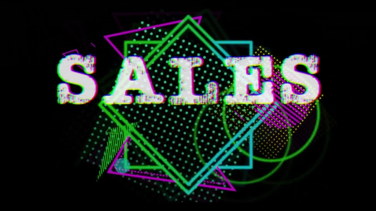 texto de ventas contra un fondo en movimiento abstracto