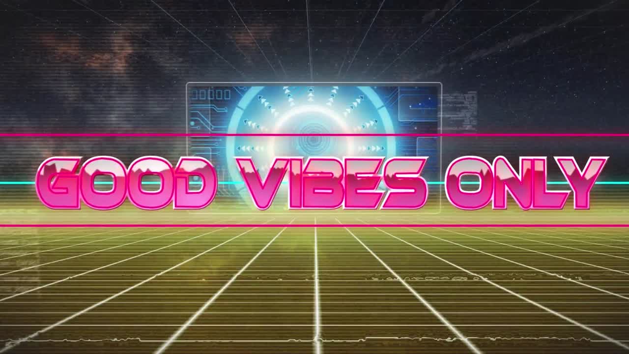 화면과 함께 디지털 추상 공간에서만 좋은 진동의 애니메이션