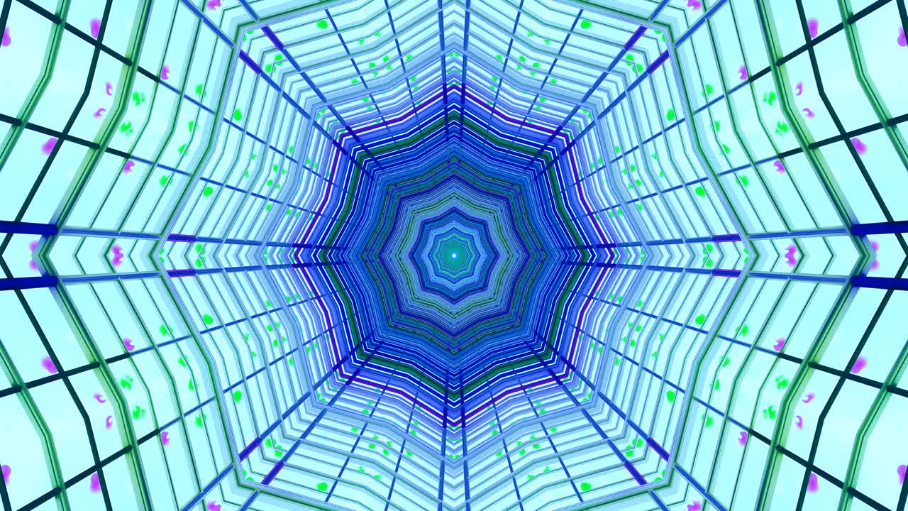 This captivating tunnel video loop features dynamic shapes and bright colors, creating an immersive visual journey that flows seamlessly. Perfect for enhancing any space with movement