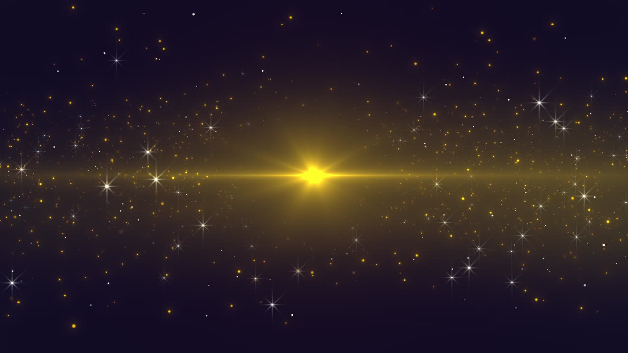 Abstract Space Background with Gold Light