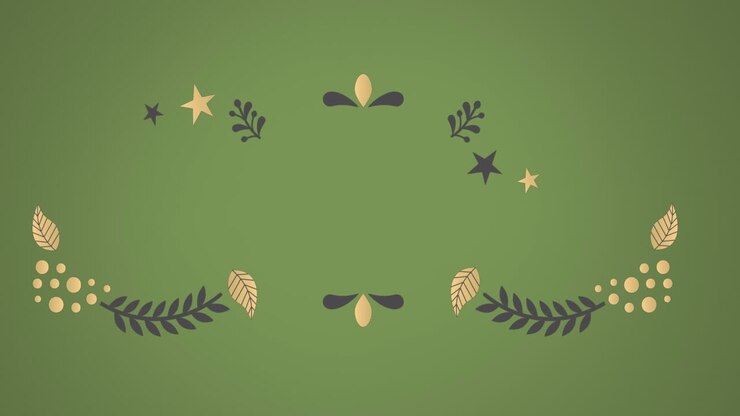 Animation of christmas decorations ove green background