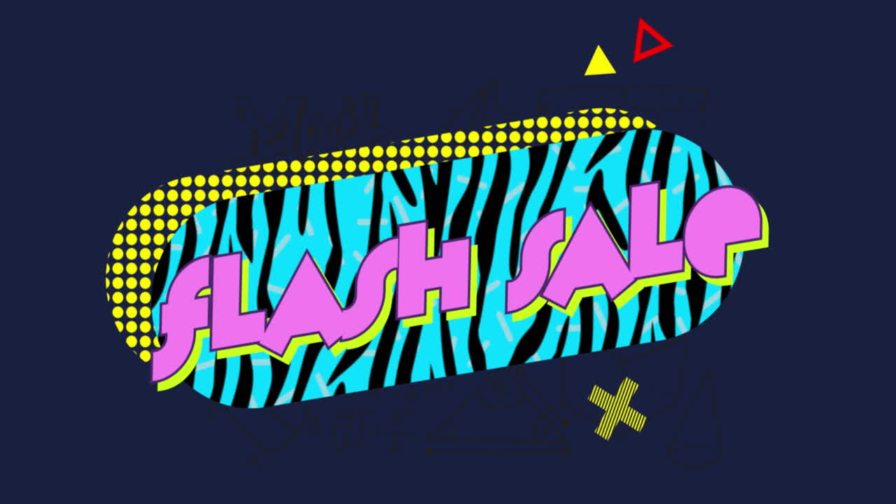 animación de texto flash de esquisto con símbolos matemáticos y patrón abstracto sobre fondo azul