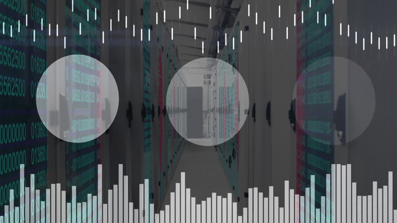 Animation of digital data processing over computer servers