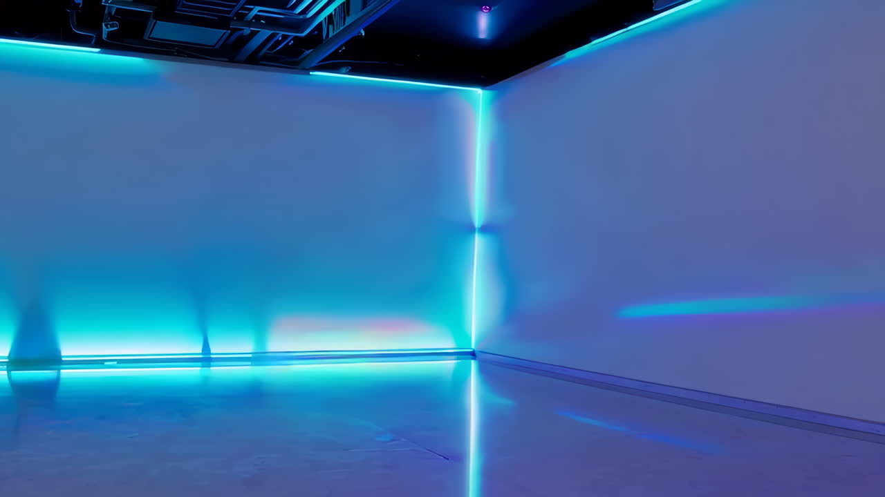 Neon Lit Empty Room