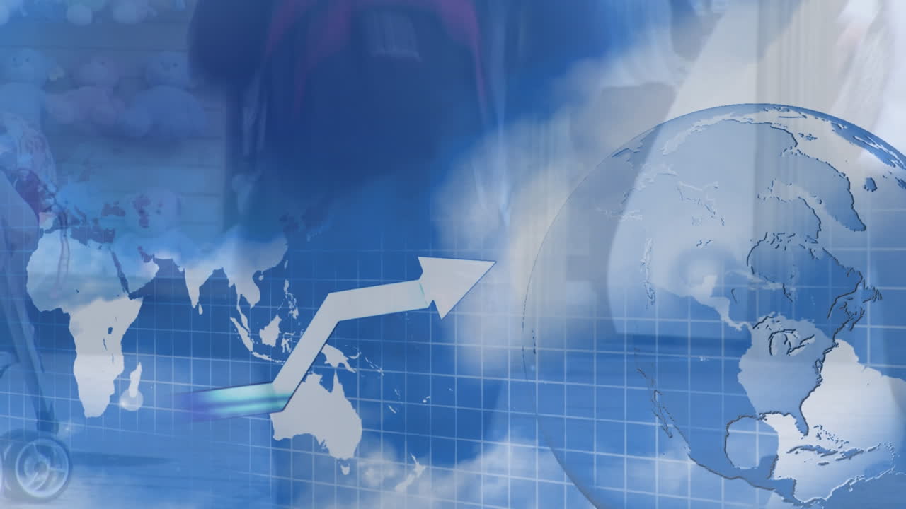 화살표, 격자 및 지도와 함께 빠르게 는 사람들