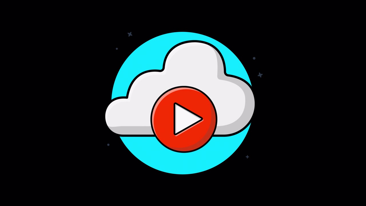 Animated Cloud Icon with Pulsating Play Button