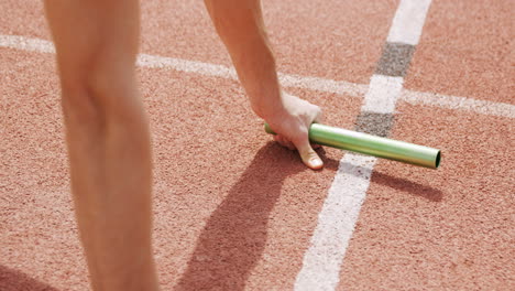 sportsperson practicing relay