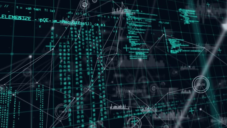 Animation of network of connections over data processing