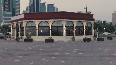 hyper-lapse  of doha cor-niche at sunset