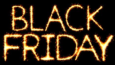 black friday text sparkler glitter sparks firework loop animation