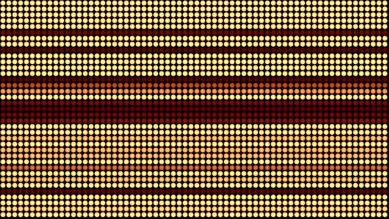 A loopable abstract background video material that changes the color of dots that glow orange like a light by moving up and down.