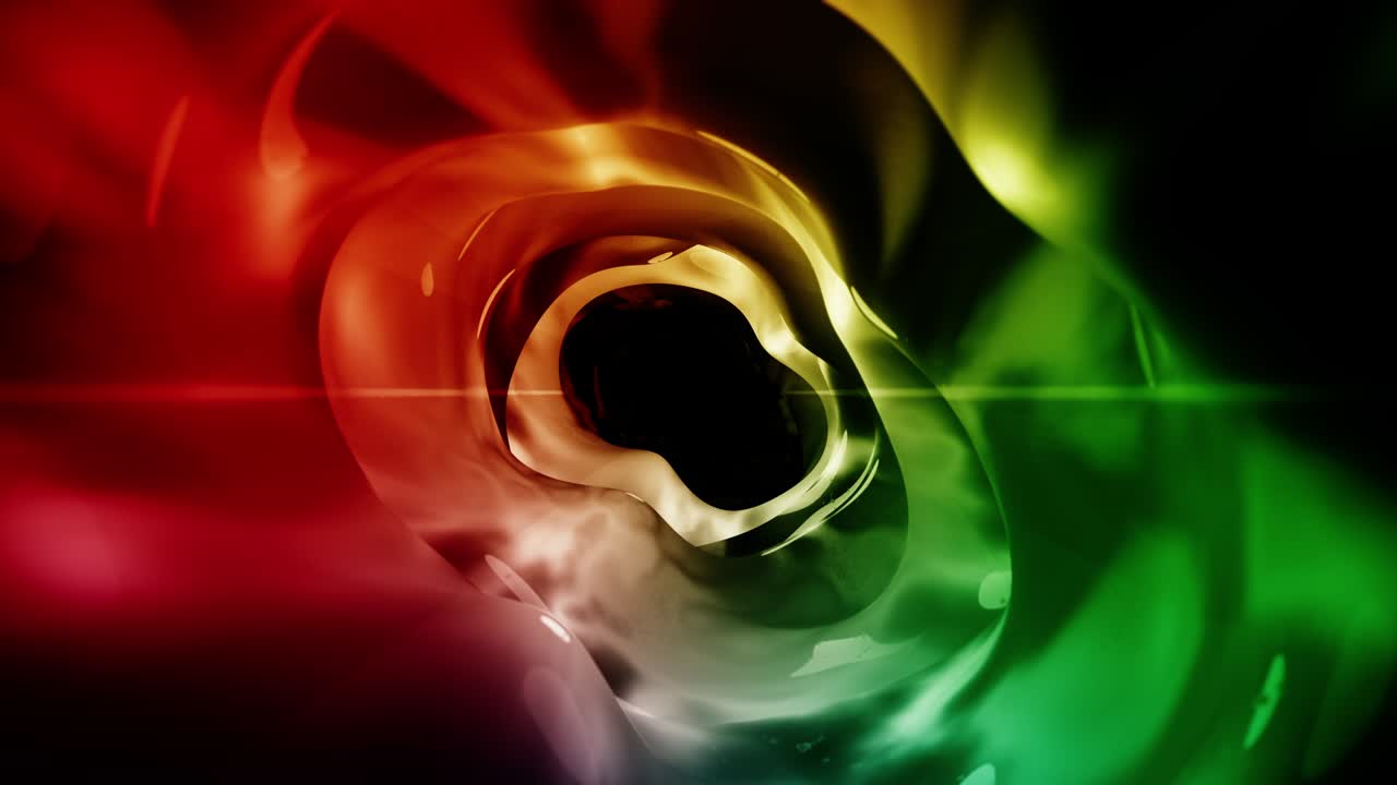 Multicolored abstract shapes animation with fluids loop