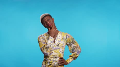 african american transgender person thinking over problem