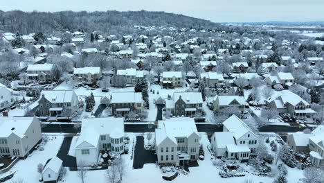 Modern-American-homes-in-USA-covered-in-winter-snow