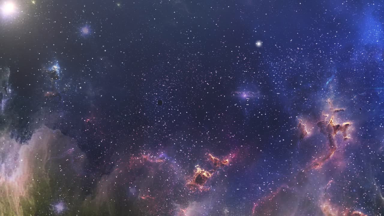 Avançando em direção a uma nebulosa no espaço.