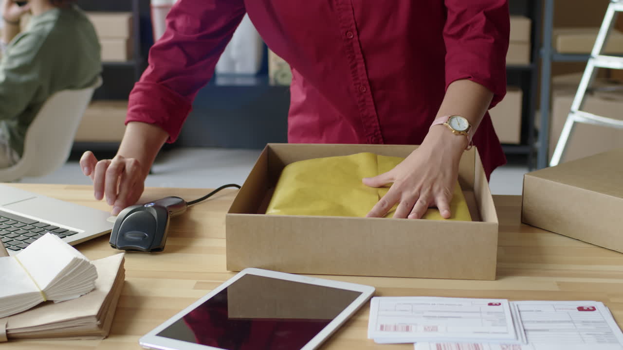 Packing and shipping orders for an e-commerce business