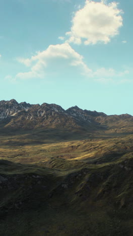 a stunning view of a mountain range with a blue sky and white clouds