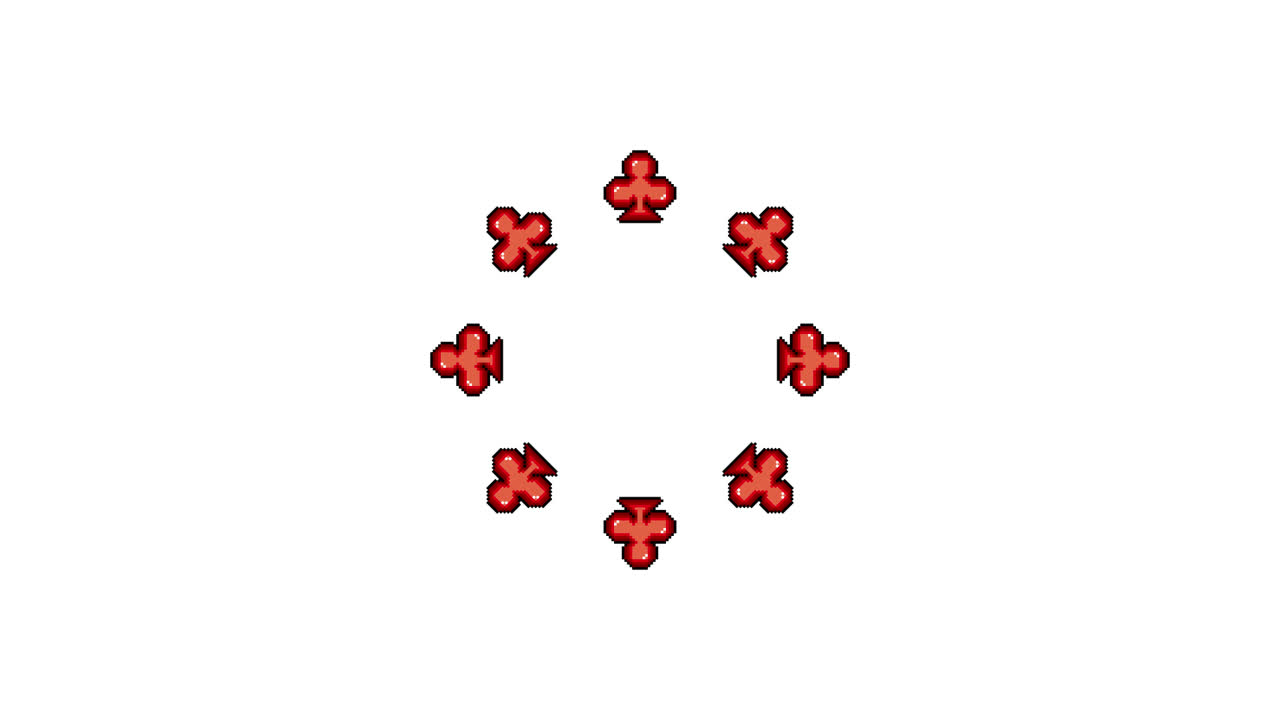 Pixel Art Clover Spinning Circle Animated Overlay Transparent 30fps (4)