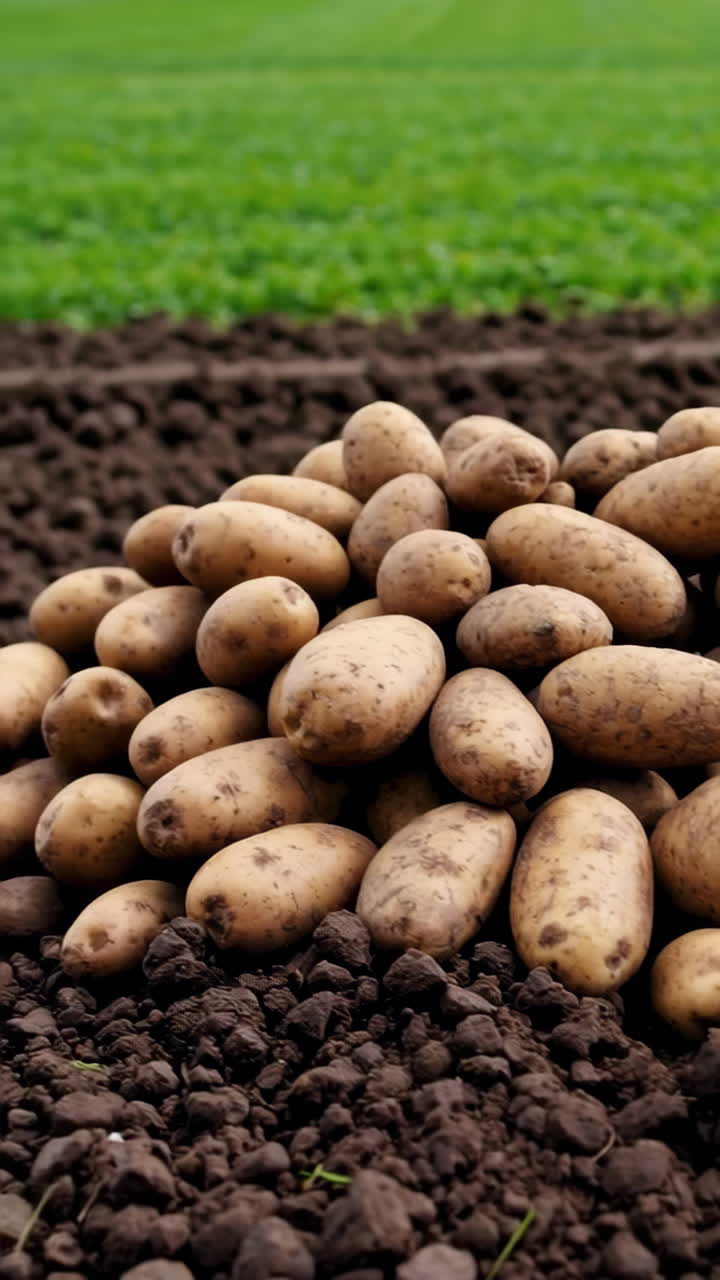 Potatoes harvested from a field
