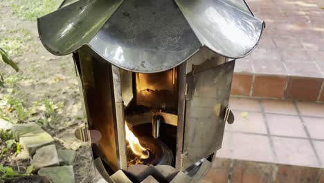 flame in oil lamp.