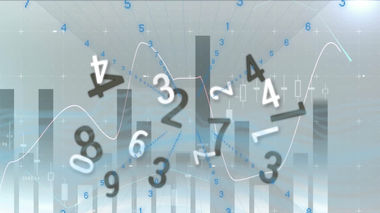 Animation of statistics and data processing over numbers