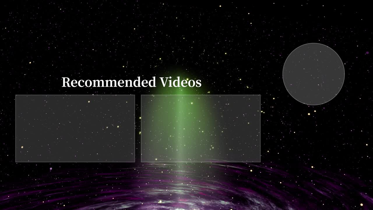 은하계 엔드 카드 엔딩 스크린 모션 그래픽