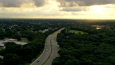 an aerial time lapse over the suburbs of valley stream