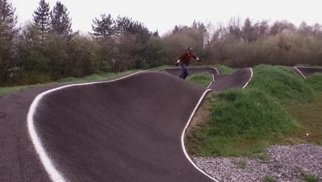 eboarding footage around a bmx pump track