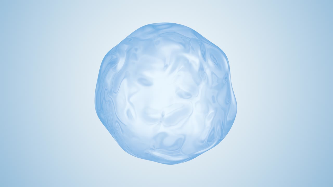 순수한 물 한 방울이 공간에서 끊임없이 움직이고 변화합니다. - 알파 마스크를 가진 액체의 애니메이션