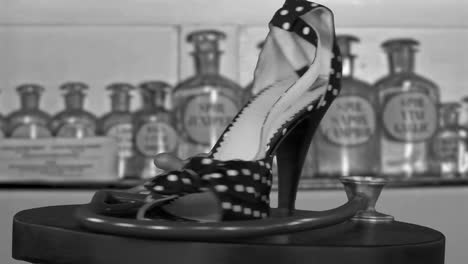 after effects composition - speening shoe with pharmacy background 1