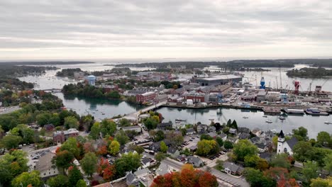aerial pullout from the portsmouth naval shipyard in kittery maine