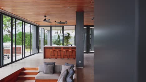 sunken lounge in luxury five star private villa with huge entertaining area