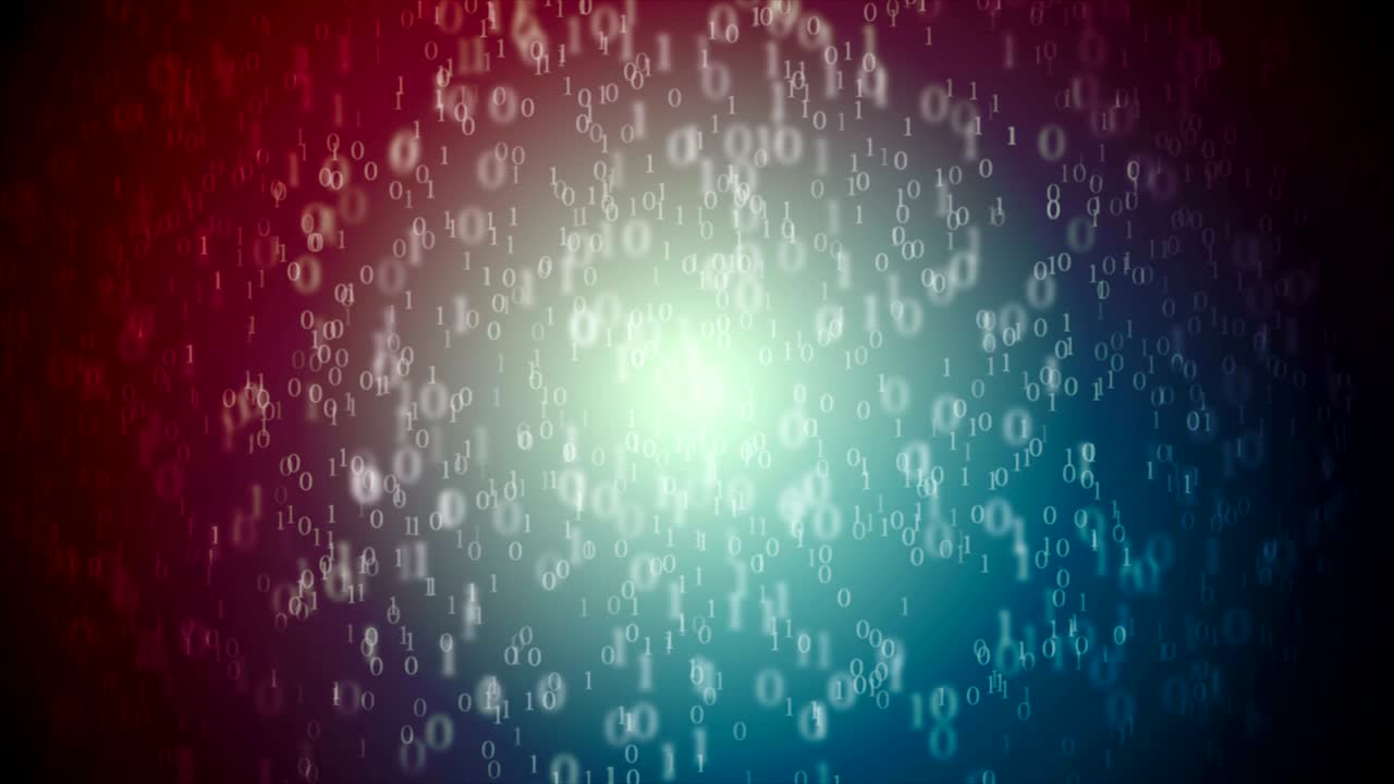 blauwe technologie binaire code video animatie