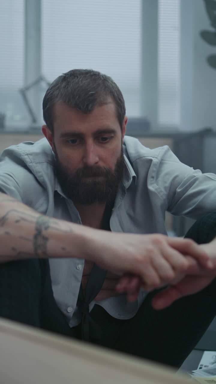 Depressed Employee in Office