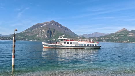 ferry travels across scenic lake como