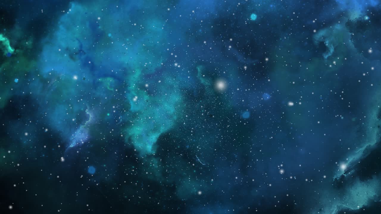 관점, 우주에 떠오르는 푸른 성운 구름