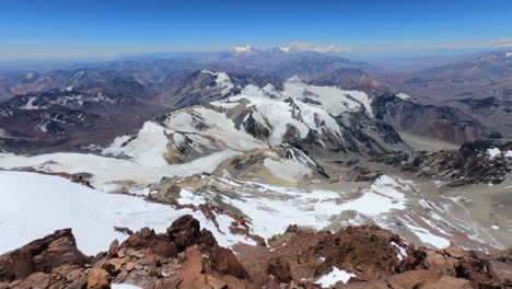 the view from the summit of aconcagua, the highest mountain in the western hemisphere