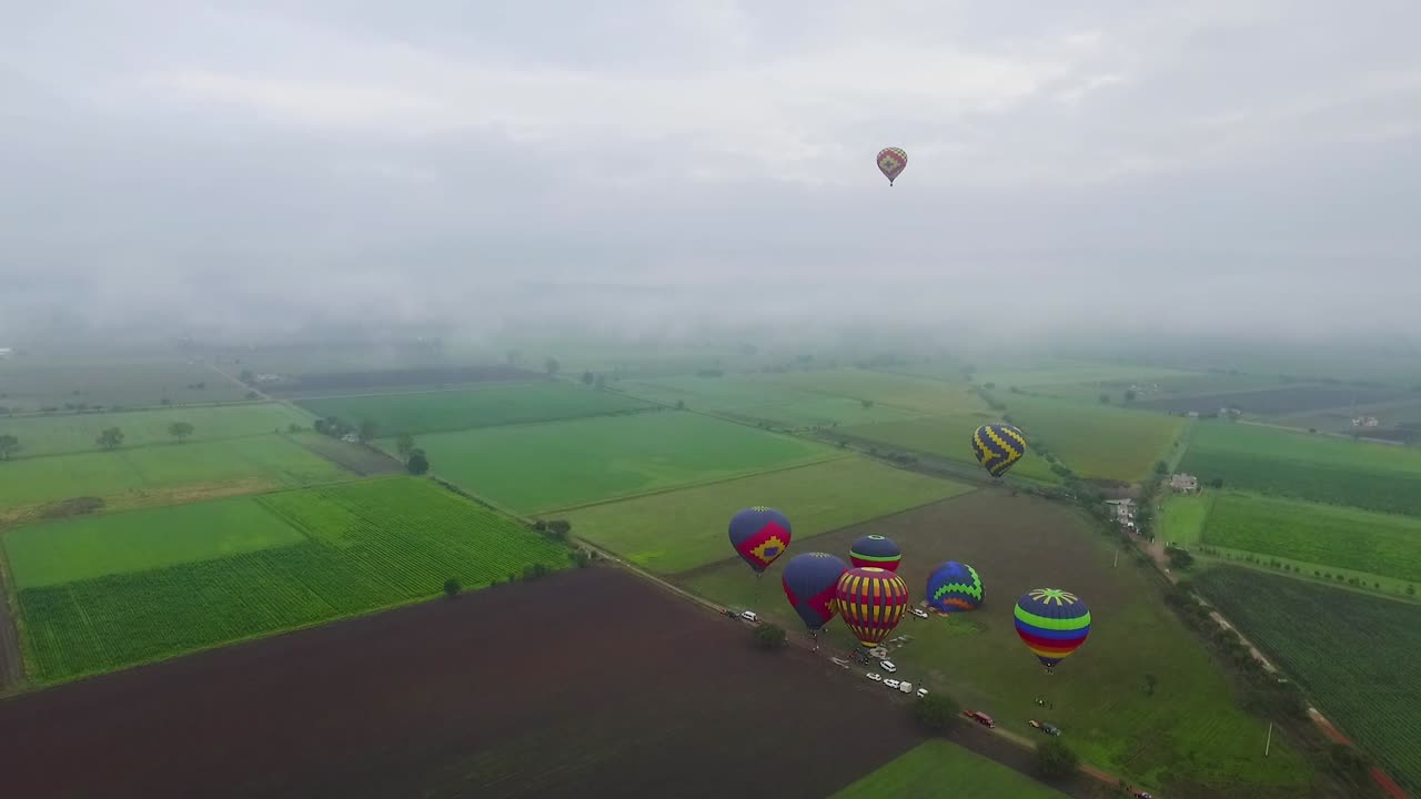 Lift off of hot air balloons.