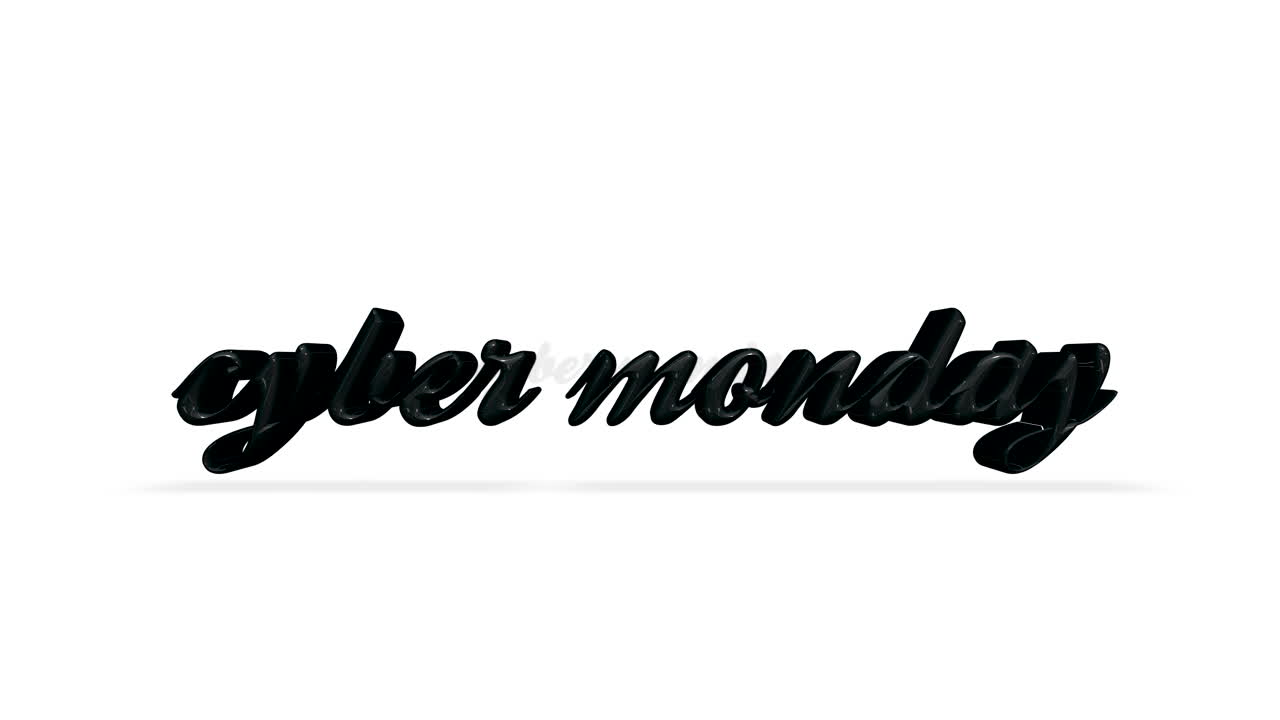 Rolling Cyber Monday text on fresh white gradient