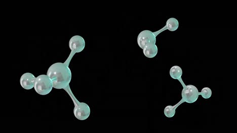 animation of 3d micro of molecules on black background