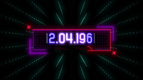 futuristic neon sign with glowing 12.04.1961 date - a high-tech tribute