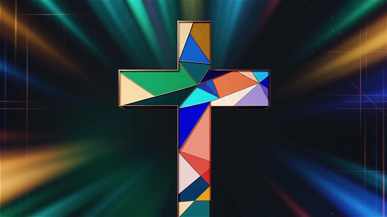 Cruz Cristiana con Luz Celestial, Fondo para Adoración.