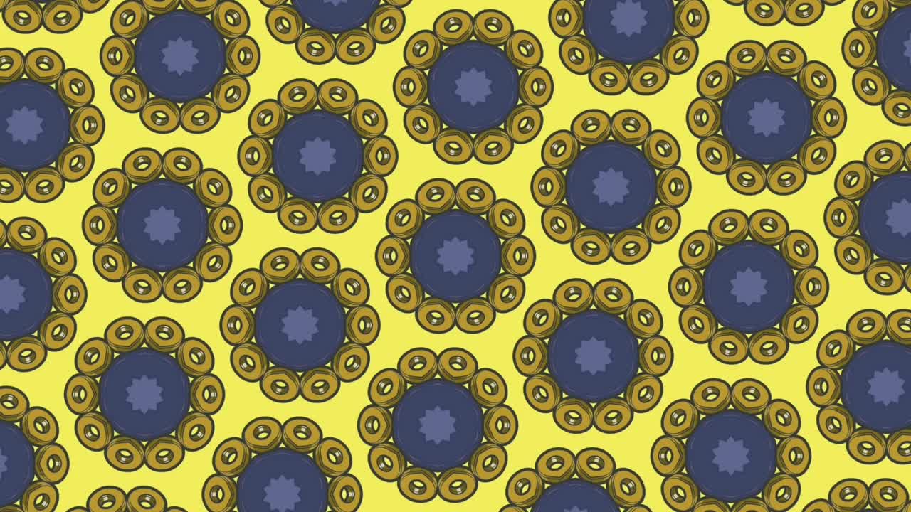 diseño gráfico giratorio con fondo amarillo