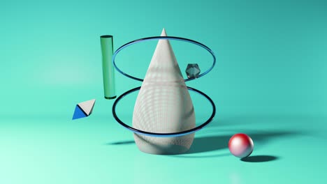 formas geométricas abstractas animación 3d. imágenes de bucle sin costuras creativas.