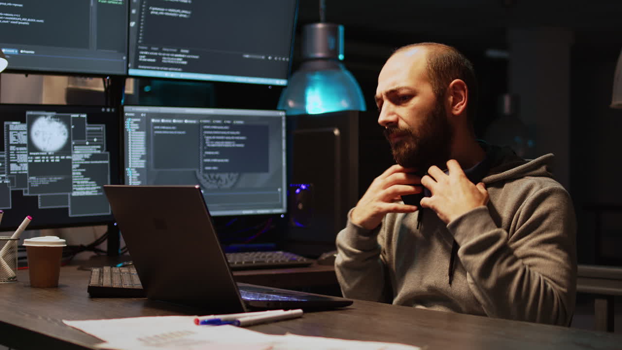 Mann arbeitet am Computer im Büro